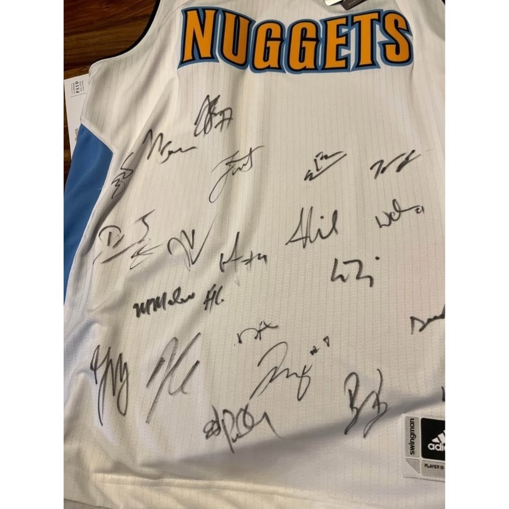 2013-14 Denver Nuggets Team Signed Adidas Swingman Jersey 18+ Autographs